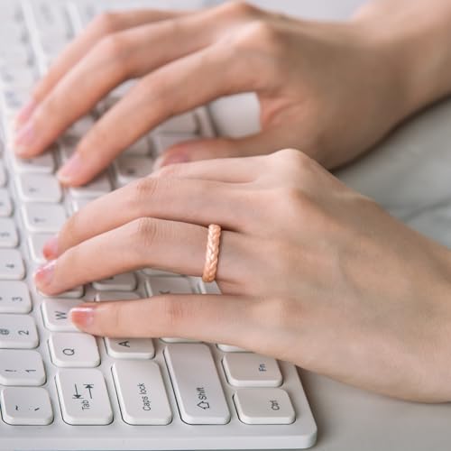 Egnaro Women’s Engagement Rings, Silicone Thin and Stackable Rubber Wedding Bands, Variety Multipack With Breathable Grooves Workout Accessories3