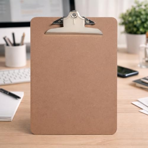 Westcott KleenEarth Recycled Masonite Clipboard, 9 x 12 Inch Letter Size Hardboard Clipboard with Metal Clip, Brown (35912) image 2