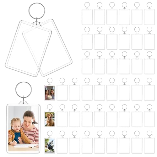 Porte-clés pour photo COMNICO en acrylique transparent de 5,1 x 7,6 cm pour loisirs créatifs