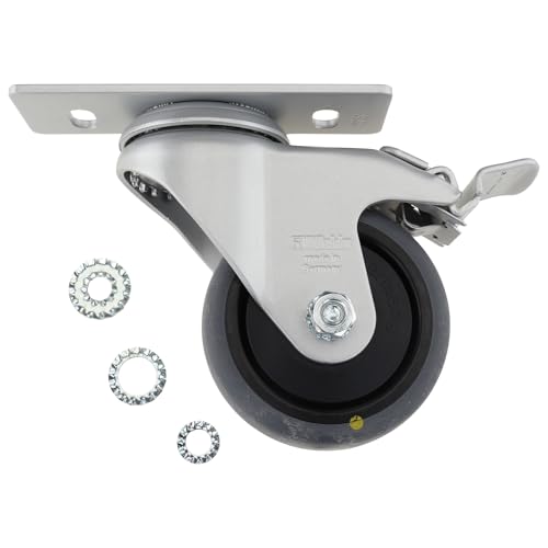 Roulette pivotante D80 en PP noir idéale pour deplacer vos tables d'atelier