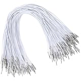 100 Stück Elastische Stachelschnur Widerhaken Cords Stretch Runde Schnur mit Metall Widerhaken Weiß Hutgummi Gummikordel für Masken Partyhut Menüs Geschenktüten Abzeichen Notizbücher