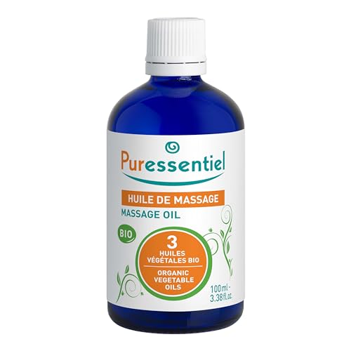 Organic Massage Oil with 3 Organic Vegetable Oils by Puressentiel for Unisex - 3.38 oz Oil