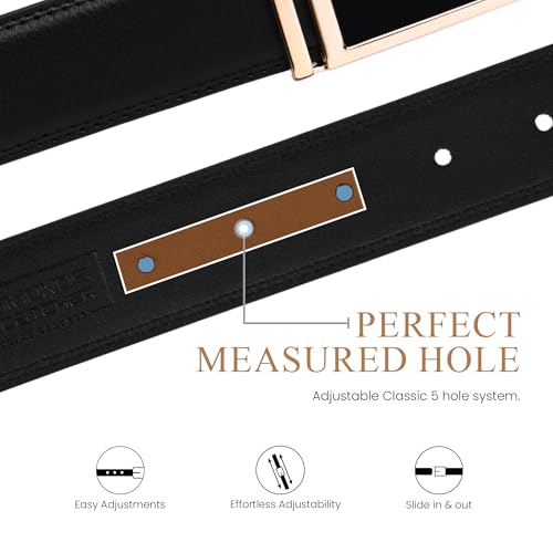Image of HAMMONDS FLYCATCHER Belt for Men Leather Original - Adjustable Waistband up to 46 Inches Belt for Jeans & Dress Pants - 1.5 inch Width - Zinc Casted Buckle - Formal & Casual Wear - Branded Men Belts