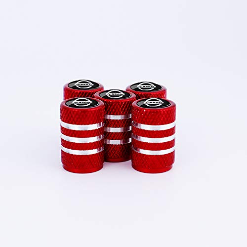HAIGEZS 5pcs Tire Valve Caps, Auto Tire Caps for Car,Logo Styling Decoration Accessories for Nissan Versa Sentra Altima Rogue Murano Pathfinder Frontier Titan,Car Tire Air Valve Caps for SUV,Bicycle