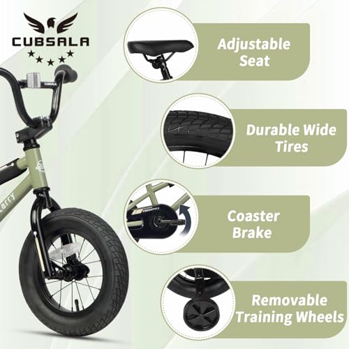 Image of 12 14 16 18 Inch Kids Bike BMX Style Bicycle with Training Wheels Coaster Brake for 2-10 Years Old Toddlers Boys Girls Multiple Colors