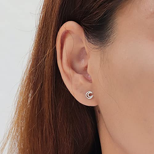 Boma Jewelry Sterling Silver Cut-Out Crescent Moon Stud Earrings2