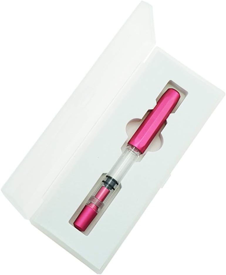 Majohn T1 Piston Fountain Pen Fine, Red Aluminium Clear Acrylic Large Ink Capacity Writing Pen Box