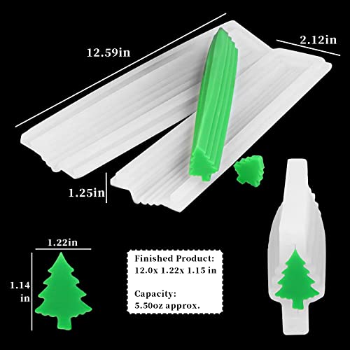 3D Christmas Tree Long Tube Silicone Mold 12'' Soap Candle Embed Molds Pine Tree Column Fondant Chocolate Candy Mousse Jelly Mould Soap Dessert Making Supplies Cake Decoration #TOP1