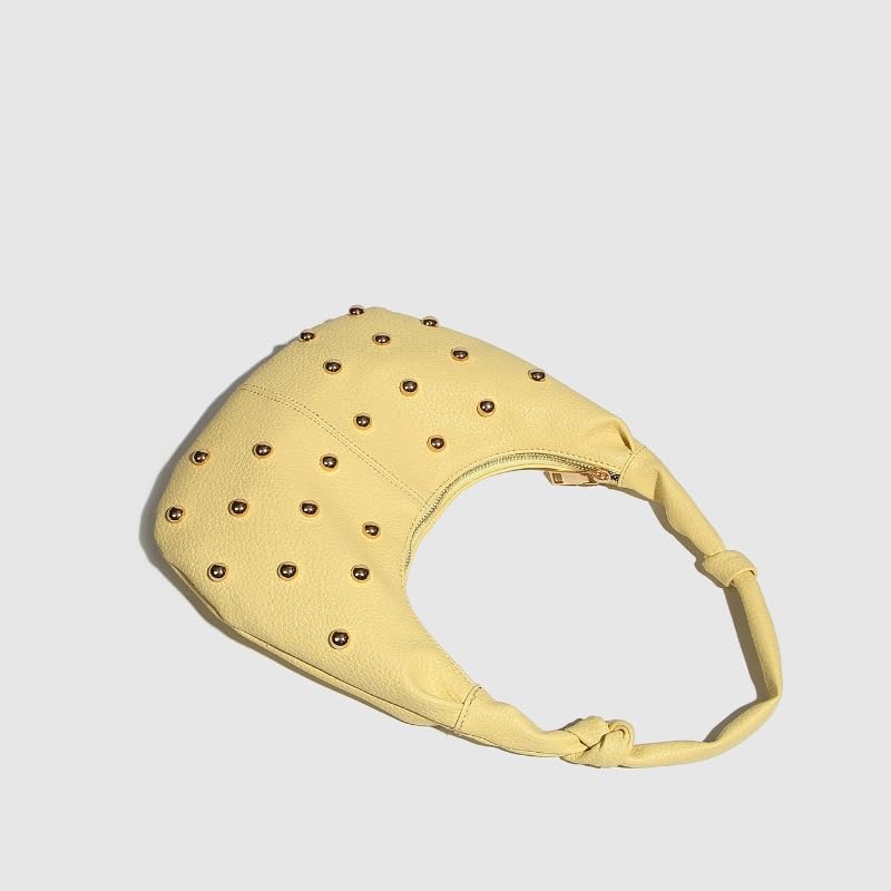 Studded Hobo Purse for Women Crescent Shoulder Bag PU Leather Vintage Half Moon Bags Trending Knot Purses and Handbags3