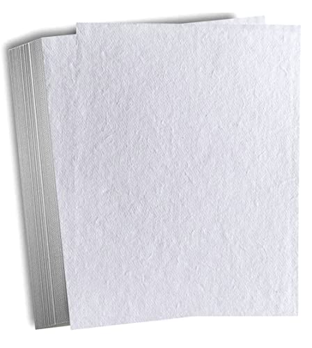 Deckle Papers Thick 300gsm Invitation Card Stock Made of Handmade Cotton Paper -Pack of 20 & 50 Eco Friendly Rags Paper, Wedding, Baby Shower Invitation Cards, Ivory White (5x7)
