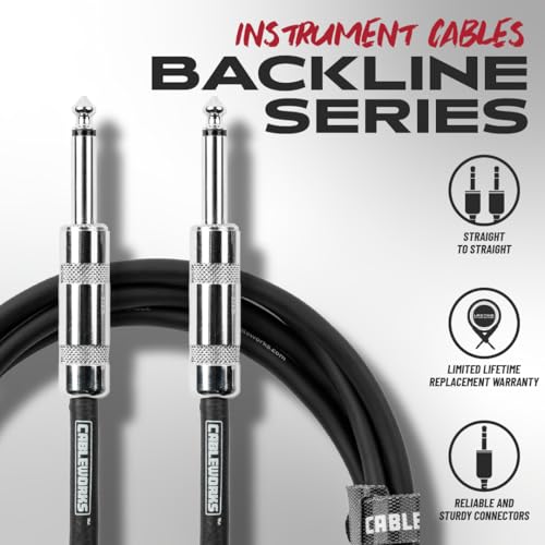 Image of Cableworks By Gator Cases Backline Series 20 Ft Straight to Straight Guitar Instrument Cable (GCWB-INS-20)