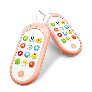 Richgvスマートフォン 電子玩具電話6カ月～36カ月 赤ちゃん 幼児 子ども 幼児 おもちゃ 知育玩具 知育 学習 英語 外国語 指遊び ピンク