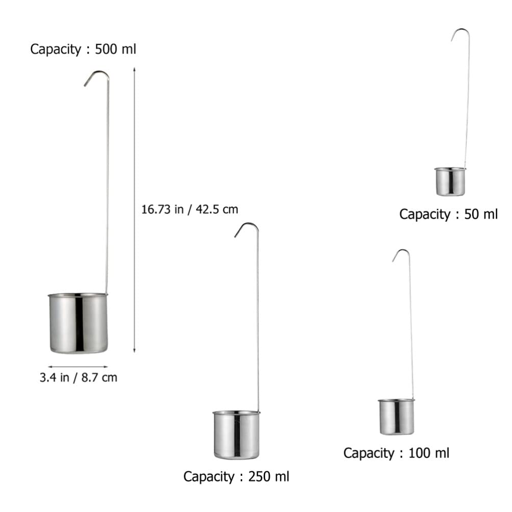 Veemoon Imbuto da Cucina Multifunzionale con Mestolo per Vino in Acciaio Inox 50ml e 100ml e Mestolo per Olio Facile da Usare, 50ml e 100ml, per Gadget da Cucina