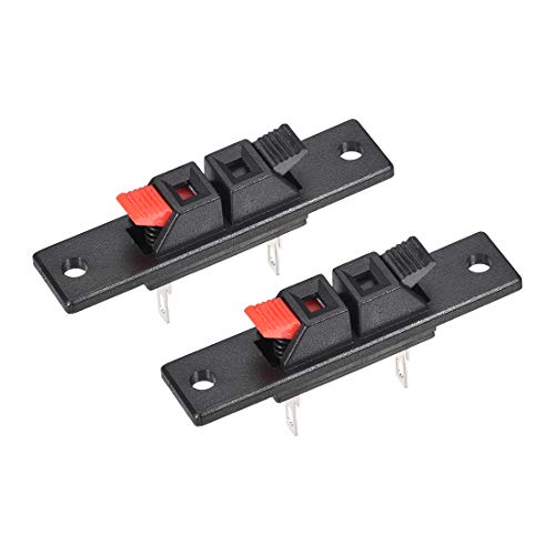 Terminal de altavoz uxcell tipo muelle 2 vías 2 piezas miniatura 1