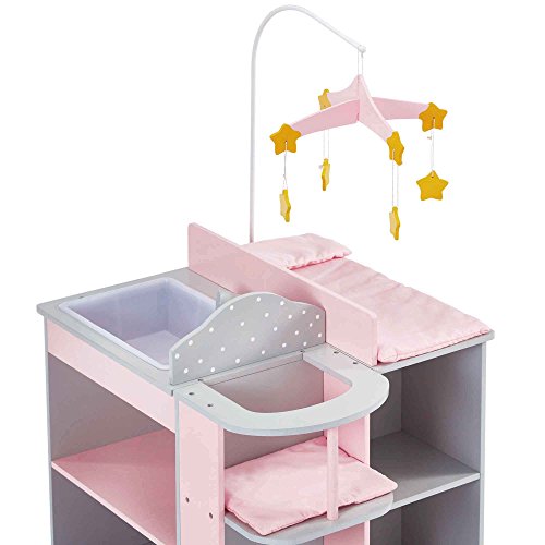 image for Olivia's Little World 6-in-1 Wooden Baby Doll Changing Station with Cr