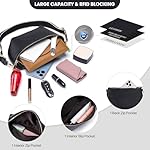 Kleine Damen Umhängetaschen,Elegant Bauchtasche Damen,Umhängetasche aus Veganes PU Leder,Crossbody Bag Damen,RFID Blockierung Kartenschlitz Brusttasche mit Verstellbar Abnehmbar Breiter Gurt – Bild 5