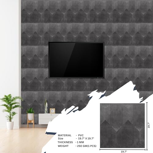 Image of Kayra Decor 3D PVC Wall Panel Artisian Design Nexa Gray Color 19.7 inch x 19.7 inch (Pack of 40) - Covers 107.80 Sq. Ft.