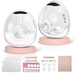 Baemee Breast Pump Hands Free, Wearable Breast Pumps with 4 Modes 9 Levels, Strong Suction, Portable and Wireless, BPA Free, Electric Breastfeeding Pump - 2Pcs, White