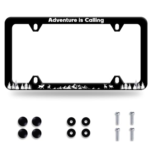 Adventure is Calling License Plate Frame Stainless Steel License Holder