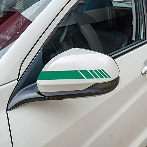 Pegatina Espejo retrovisor Coche diseño Rayas (6 uds) - Car Stickers - Pack de 6 - diseño Minimalista a Rayas - Diferentes Medidas - Resistentes a la Intemperie - 6 Unidades - Verde