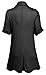 Women's Open Front Ruched Short Sleeve Shark Bite Hem Casual Plus Size Cardigan, Midnight Dream Black, XX-Large