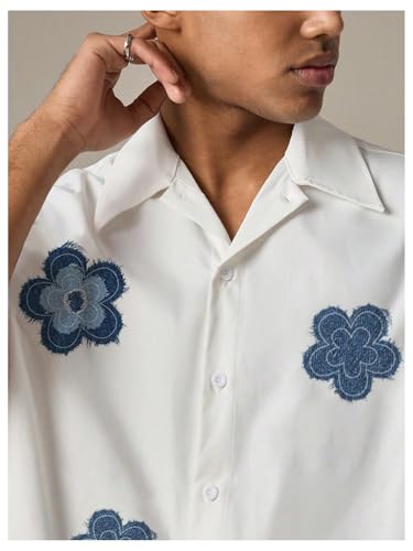 SHENHE Men's Summer Short Sleeve Floral Button Down Shirt Oversized Vacation Beach Top3