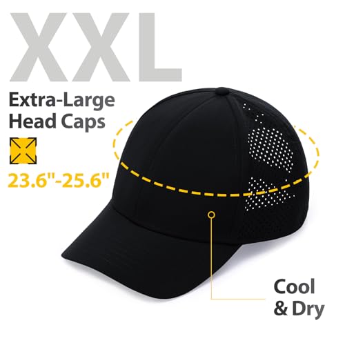Image of LiuSuper XXL Baseball Cap - Quick-Dry Moisture-Wicking Hat for Big Heads (23.6 inch-25.6 inch) Sports Cap for Men Women