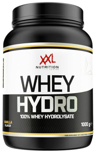 XXL Nutrition - Whey Hydro - Hydrolysiertes Whey Isolat, Eiweiss Pulver, Schneller Aufnahme, 87,5% Eiweißgehalt, Hohem Anteil EAAs & BCAAs - 1000 Gramm - Schokolade