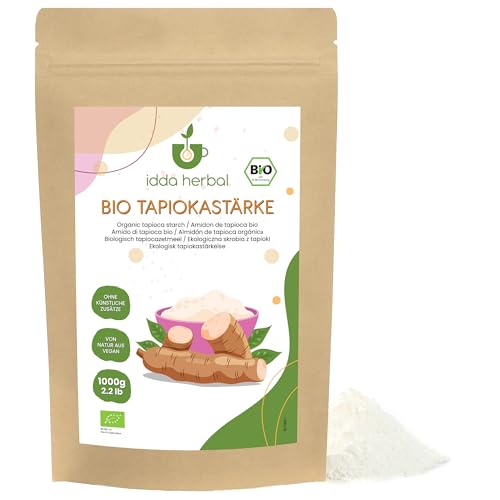 IDDA Herbal Tapiokamehl BIO 1kg, gemahlene Bio Tapiokastärke, Tapioka Mehl, glutenfreies Mehl