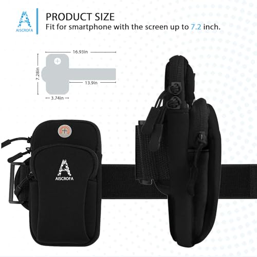 Image of Multifunctional Outdoor Sports Armband Running Sport Armband with Key Holder and Earphone Hole Sweatproof Running Armbag Holder Compatible with iPhone X /8 Plus /7 /6S / Galaxy S9 /S8 Plus
