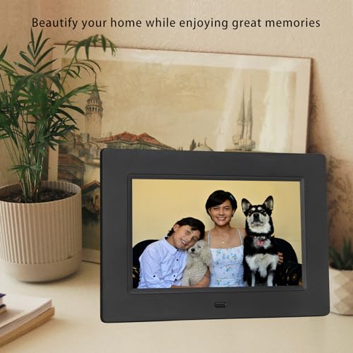 Image of SSINI Digital Picture Frame 7 Inch Electronic Photo Frame & 1024 x 600 High Resolution IPS Widescreen Display - Calendar /Clock Function, MP3 / Photo /Video Player with Remote Control