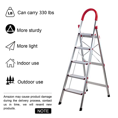 5 Step Ladder, Tall Step Ladder, Handgrip Folding Step