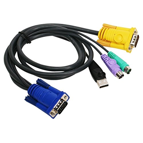 ATEN 2L-5302UP 1.8m USB-PS/2 KVM Combo Cable 6 pin Mini-DIN Male USB Type-A Male