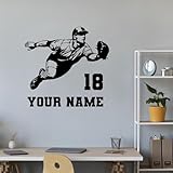 Personalized Baseball Wall Mural - Custom Name Baseball Stickers - Baseball Room Decals - Personalized Baseball Decal