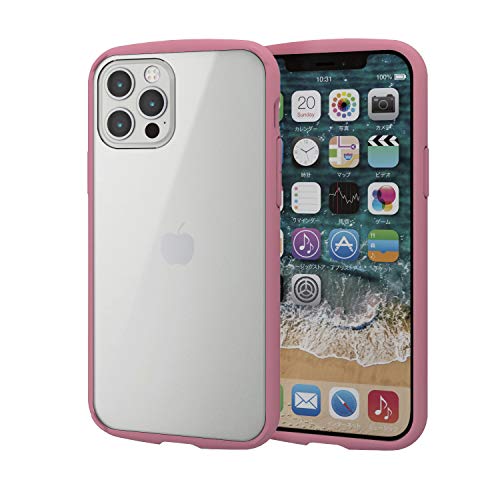 エレコム iPhone 12 / 12 Pro ケース Qi充電対応 ハイブリッド 耐衝撃 TOUGHSLIM LITE フレームカラー ピンク PM-A20BTSLFCPN