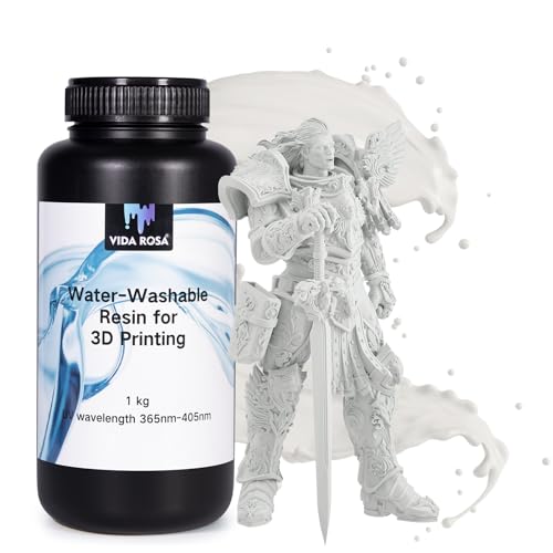 FUNCRECOL Resina per stampante 3D lavabile in acqua con 3 modalità di pulizia, resina fotopolimerica ad alta precisione 405 nm UV-polimerizzazione per stampanti 3D MSLA/DLP/LCD, dimensione di prova FUNCRECOL Resina per stampante 3D lavabile in acqua con 3 modalità di pulizia, resina fotopolimerica ad alta precisione 405 nm UV-polimerizzazione per stampanti 3D MSLA/DLP/LCD, dimensione di prova