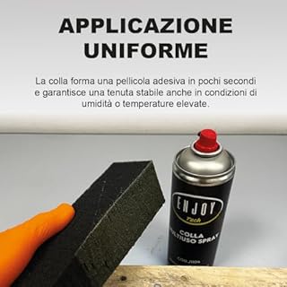 ENJOY TECH - Colla Extraforte Spray 400ML | Per Tessuti, Plastica, Legno, Auto e Metalli | Applicazione Permanente | Resistente a Intemperie e Calore | Made in Italy