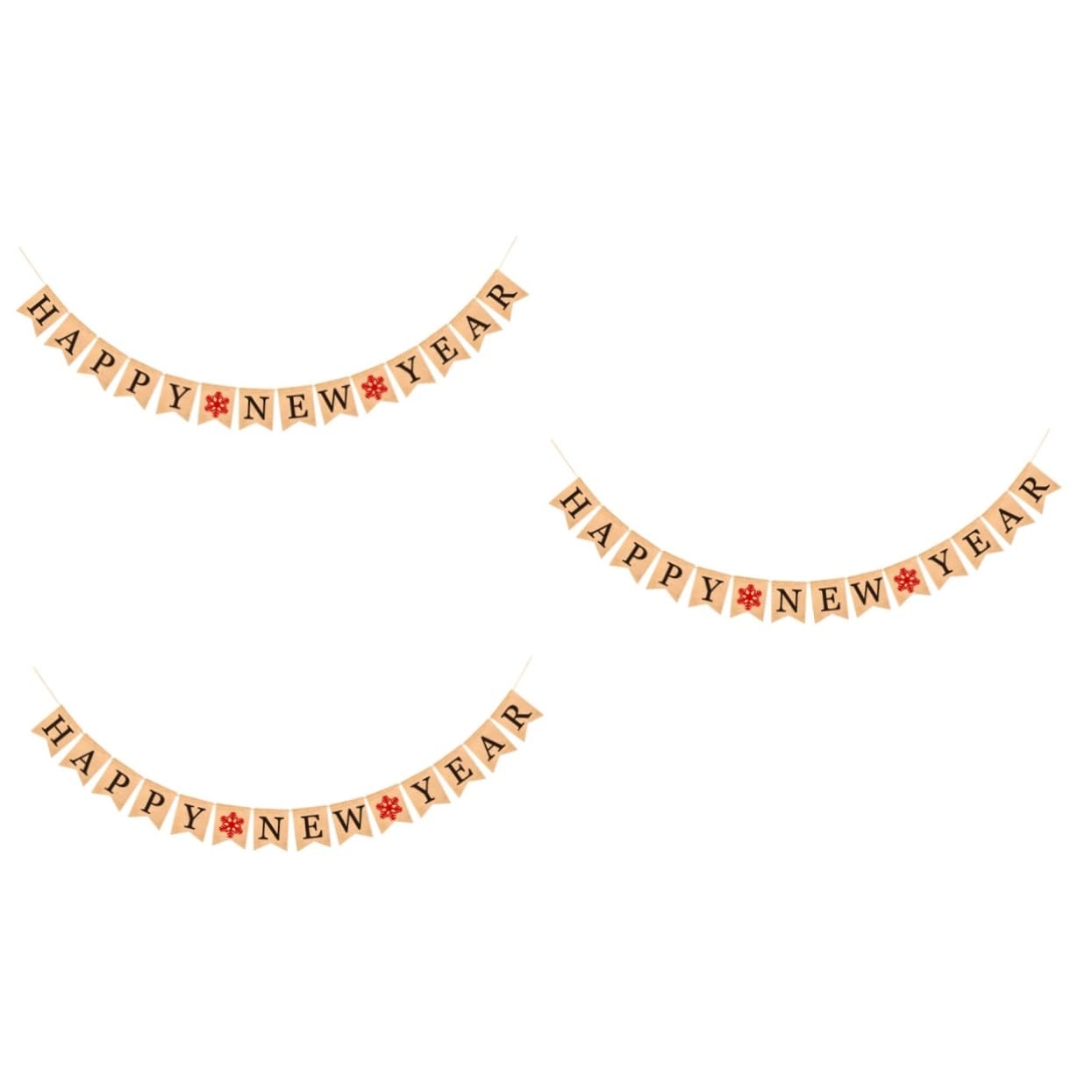 PRETYZOOM 3 Banderines Navideños De Papel Decorativos Con Cuerda Acoplable Para Fiestas.