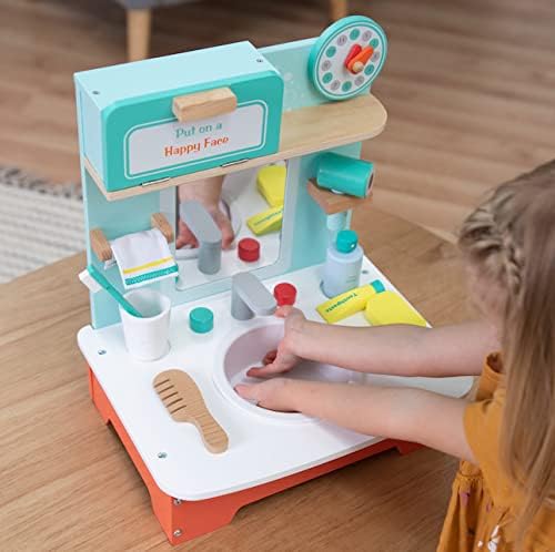 Fat Brain Toys Early Bird Bathroom Set - Wooden Pretend Playset for Ages 3+