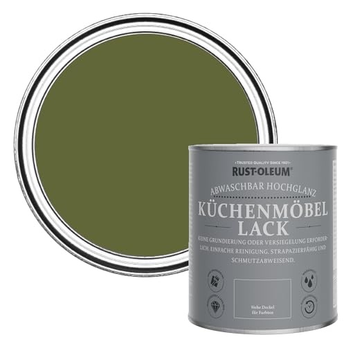 Rust-Oleum Grüne abwaschbare Küchenschrankfarbe in blau mit Hochglanz Finish - Jasper 750ml