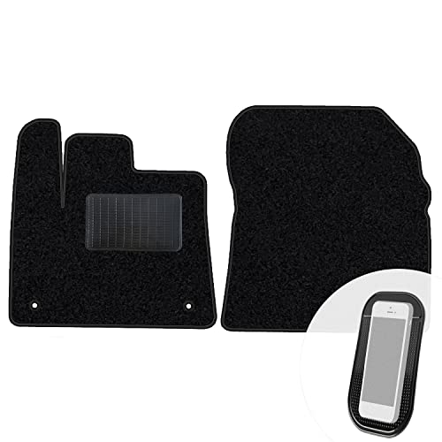 moto-MOLTICO Vorne Fußmatten Auto Velours Autoteppiche Schwarz Automatten Set 2-teilig passend für...