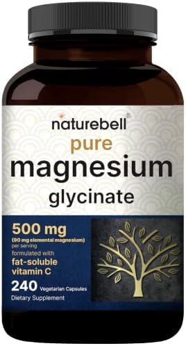 Naturebell Pure Magnesium Glycinate 500mg, 240 Veggie Capsules | ...