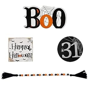 Halloween gelaagde lade decoratie set, gelukkig Halloween boerderij tafel teken decoraties | partij pompoen kraal Garland kwast voor snoep houder gelaagde trays Baogao
