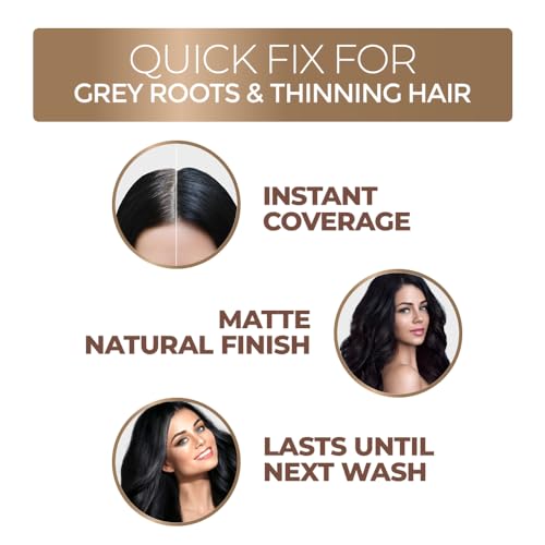 Image of Streax Hair Root Touch Up for Grey Hair, Brown - 4gm | Hair Cover Up Powder I Covers Grey Hair & Bald Patches | Instant Hair Colour Touch Up, Beard touch up for men