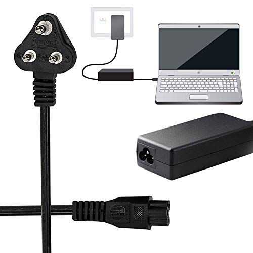 Image of WeFly 3 Pin AC Laptop Power Cord 1.5Meter Universal Power Cable for De /ll H /P LG Len /OVO As /us Ac /er TOS /hiba So /ny Laptops /Notebooks, Monitors, Printers, (3 Pin Laptop Power)