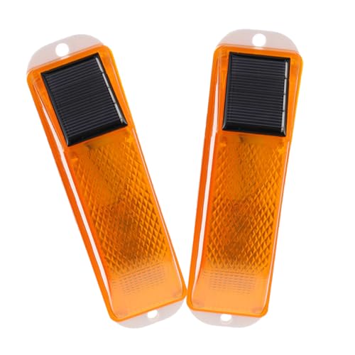 Luces solares de advertencia amarillas Galpada para exterior pack de 2 lámparas de precaución vallas