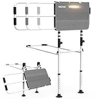 NEOAGE Bed Rails for Elderly Adults, Foldable Bed Guard with Body Sensor Light & Storage Pouch, Elderly Essentials Bedside Assist Rail with Height & Width Adjustable, Max 350 LBS Loading