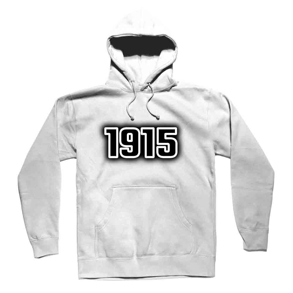 Hoodie 1915 blanc imprimé graphique vintage sweat confortable ample