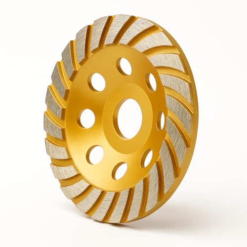 APLUS Wellen-Turbo Diamant Schleiftopf 125mm x 22,23mm, Schleifscheibe für Beton, Stein, Granit, Mörtel, Fliesenkleber – präzises, vibrationsarmes Schleifen