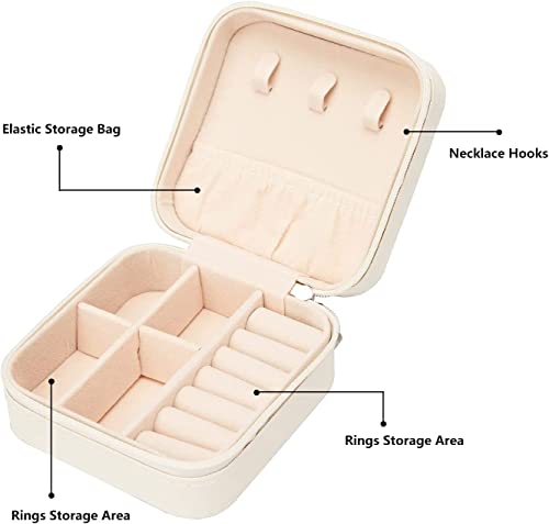 Image of Personalised Jewellery Box for Women - Custom Leather Jewellery Organiser with Initial, Name or Flower Design - Travel Jewellery Case for Rings, Earrings & Necklaces (Blooming Freedom)